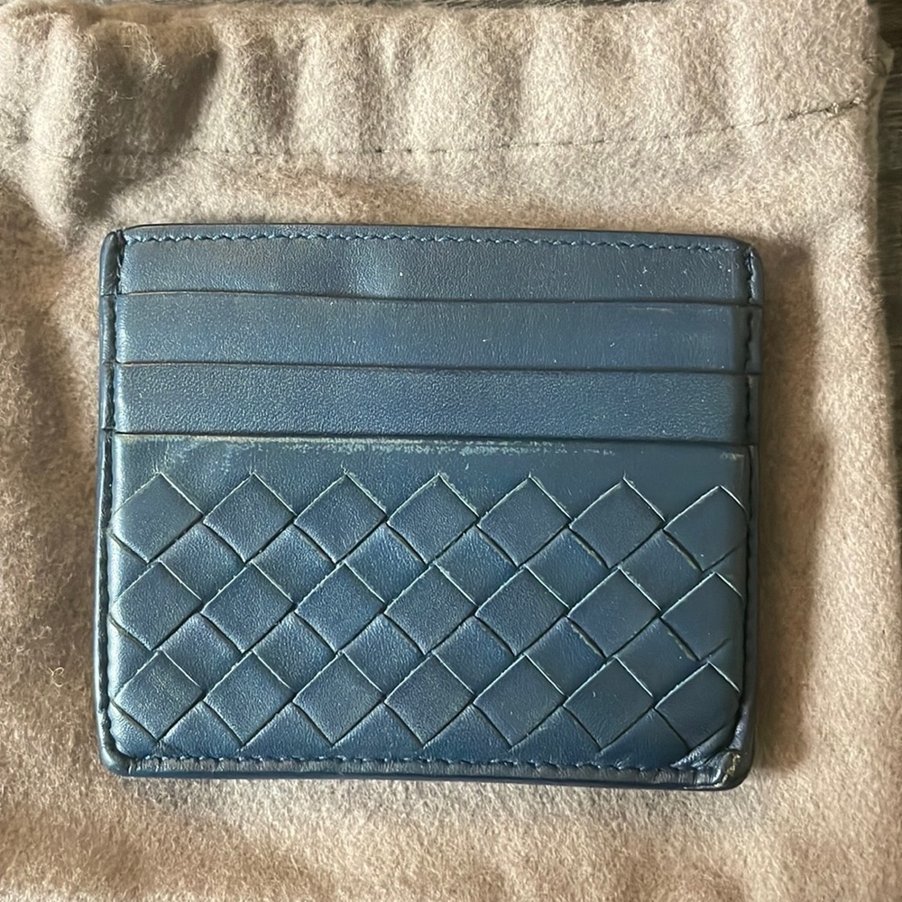 Bottega Veneta Card Holder - Navy Blue